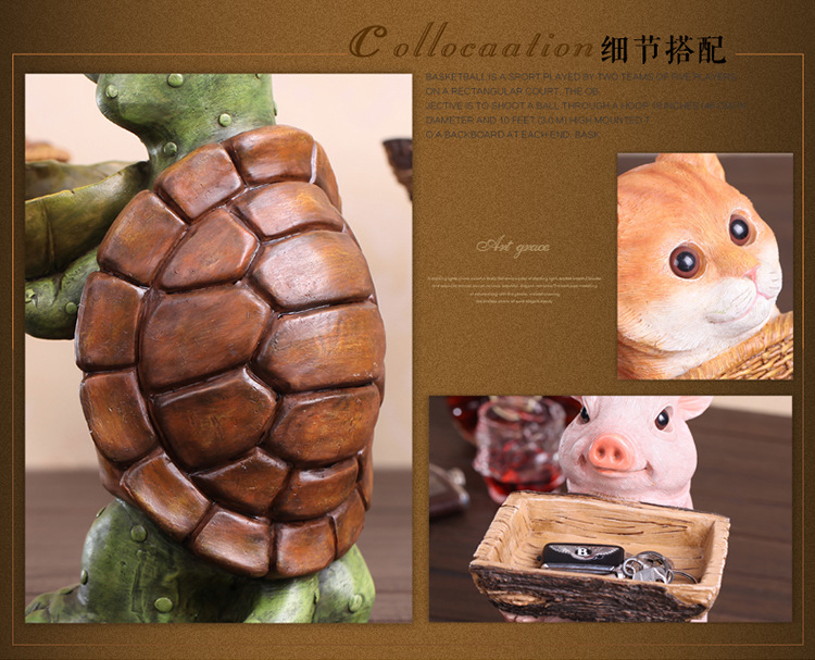 Fortune Cat Decoration Animal Resin Crafts European-Style Home Decoration Hallway Shoe Cabinet Key Storage Box