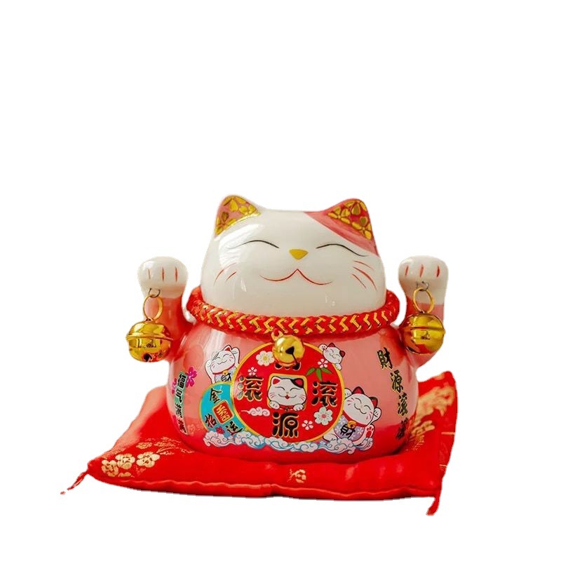 Lucky Cat Ceramic Home Decoration Creative Japanese Style Fortune Cat Small Coin Bank Store Opening Activity Gift Whole