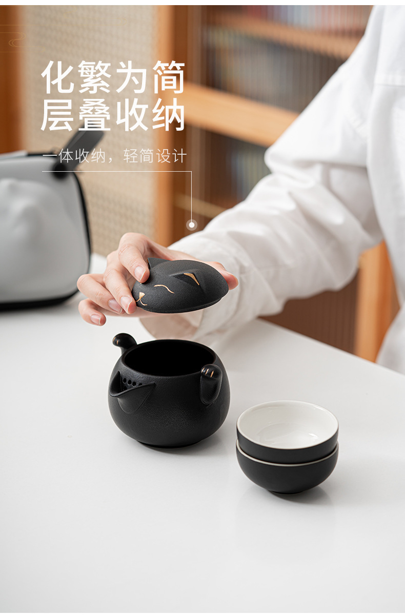 Gift Gift for Traveling Tea Set for Fortune Cat Enterprise Gift Gift Box for MidAutumn Festival Opening Gift