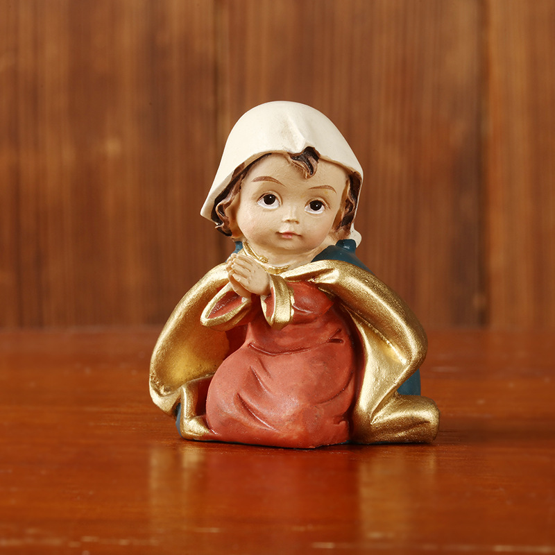Cross border Christmas cartoon manger group resin crafts to display a Nativity religious gifts foreign trade list processing
