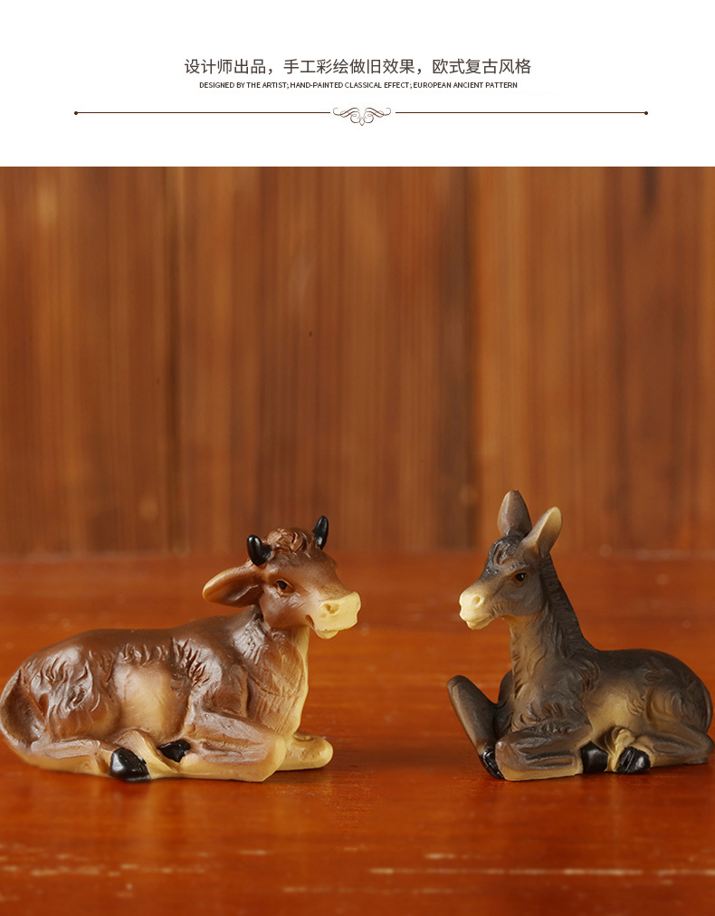 Cross border Christmas cartoon manger group resin crafts to display a Nativity religious gifts foreign trade list processing
