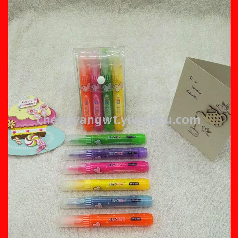 Arrow 6218 Fluorescent pen 4 PVC bag Marking list dividing data highlighter