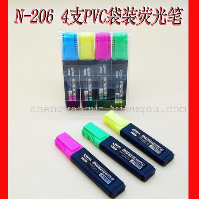 Drake N-206 4 PVC fluorescent pen bag labeled fluorescent pen trade list Drake N-206 4 PVC fluorescent pen bag labeled fluorescent pen trade list