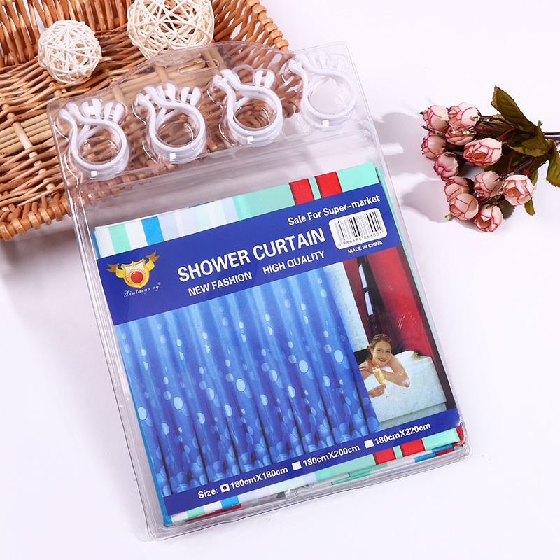 Popular household multi-color printing bath curtain multi-function waterproof and mildew bath curtain wholesale.