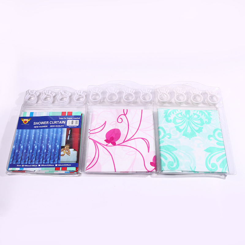 Popular household multi-color printing bath curtain multi-function waterproof and mildew bath curtain wholesale.