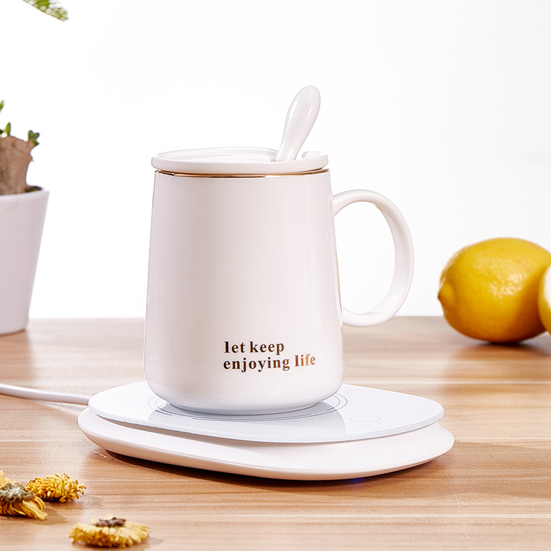Warm Cup Automatic Heating Constant Temperature Coaster Vacuum Cup Ceramic Milk Coffee Cup Heating Base Warm Coaster