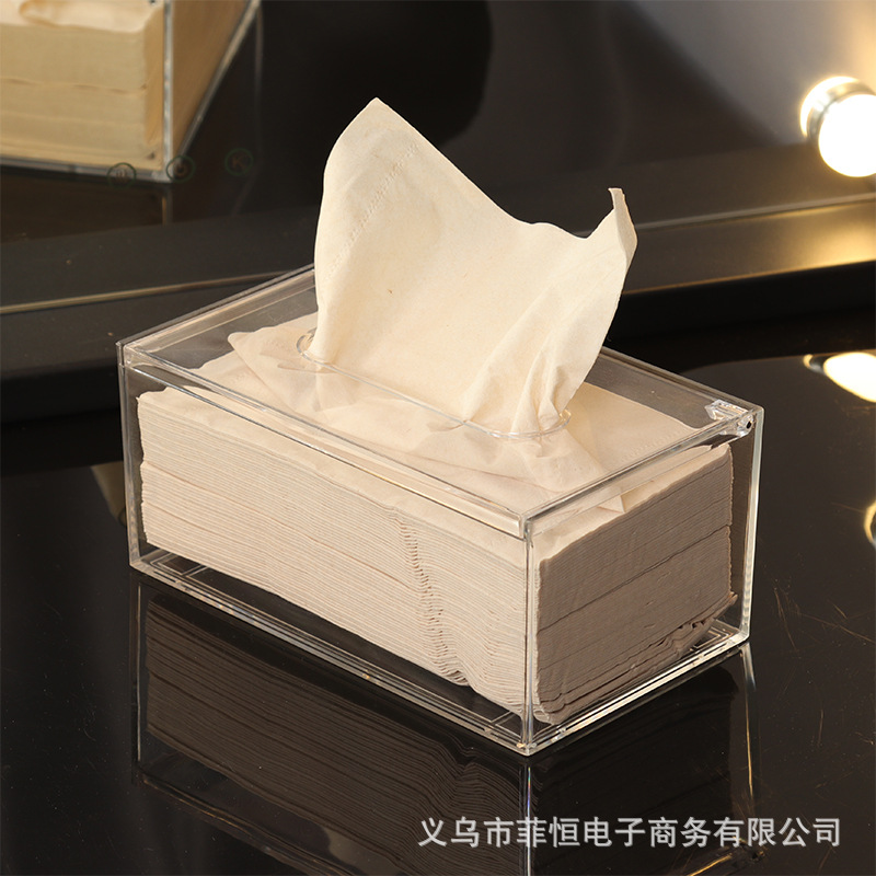 Transparent Acrylic Tissue Box European Creative Tissue Box Clamshell Car Tissue Box in Stock Wholesale