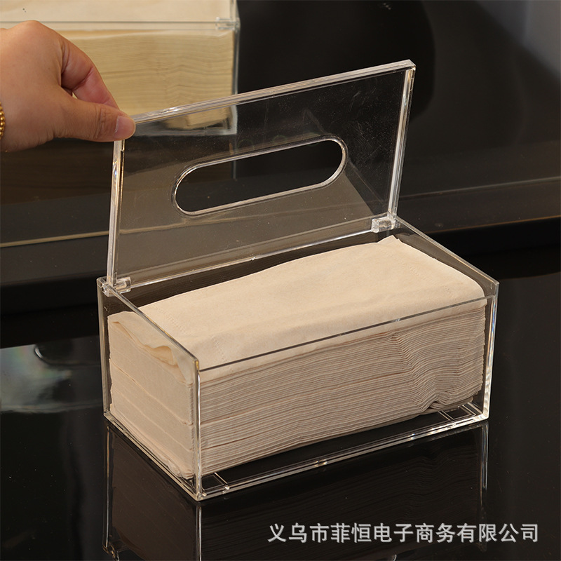 Transparent Acrylic Tissue Box European Creative Tissue Box Clamshell Car Tissue Box in Stock Wholesale