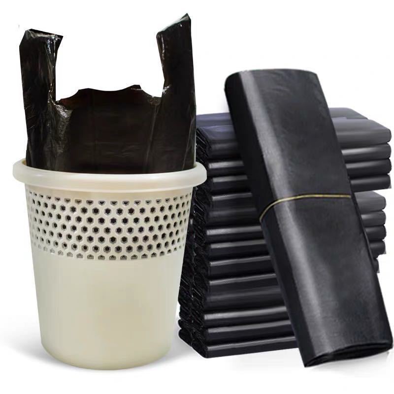 Thickened Black Household Kitchen Disposable Plastic Bag Large and Small Sizes Portable Vest Garbage Bag