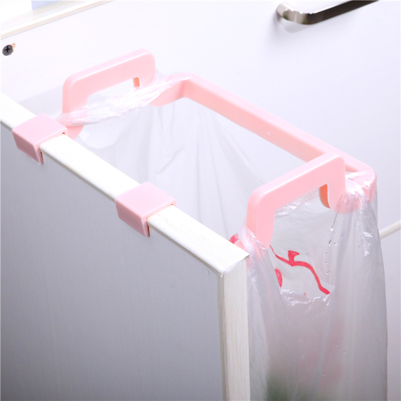 Kitchen Door Behind Type Portable Garbage Bag Bracket Home Cabinet Doors Rear Rag Rack Trash Can Rack