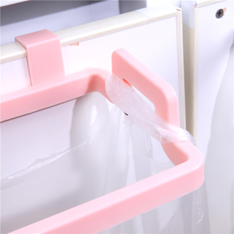 Kitchen Door Behind Type Portable Garbage Bag Bracket Home Cabinet Doors Rear Rag Rack Trash Can Rack