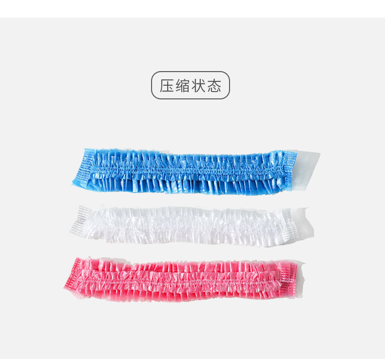 Disposable Shower Cap 100 PCs Plastic Waterproof Headgear Transparent Hotel Hair Dyeing Strip Shower Cap PE Plastic Wrap Cover
