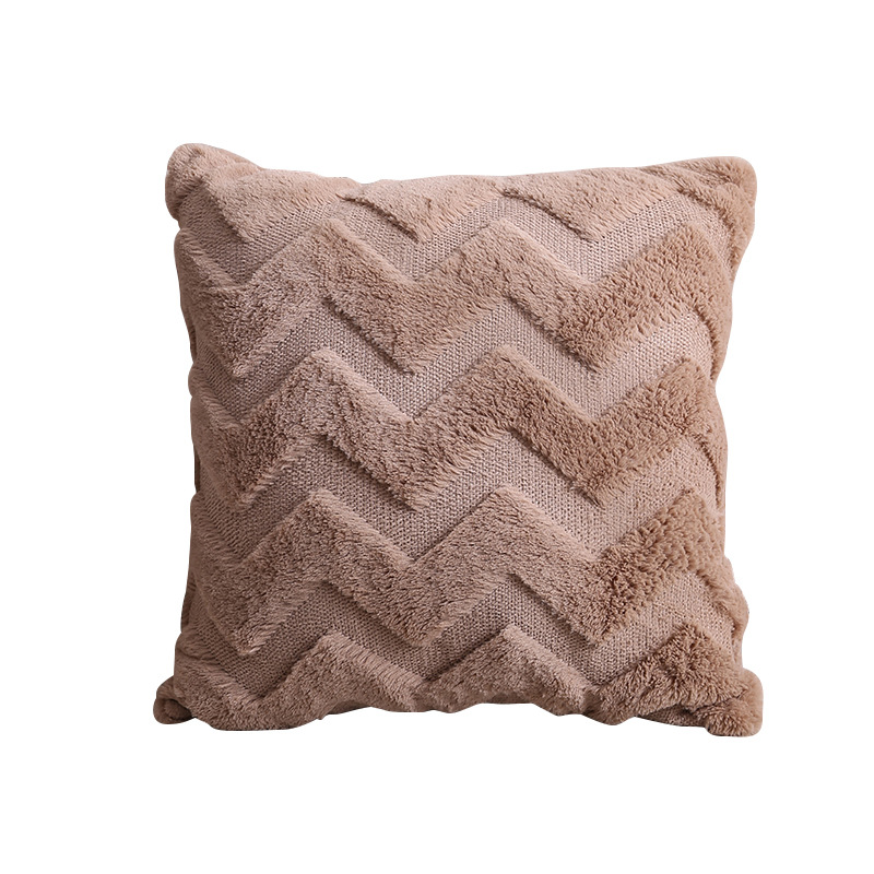 Cross-Border Amazon Plush Pillow Ins Nordic Double-Sided Plush Home Sofa Cushion Cover Office Cushion Cover