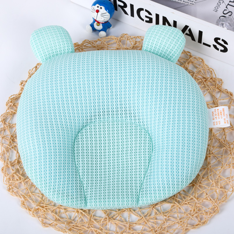 Baby Pillow Newborn 0-1 Years Old Baby Supplies Anti-Deviation Head Latex Baby Pillow Color Cotton Pillow Wholesale