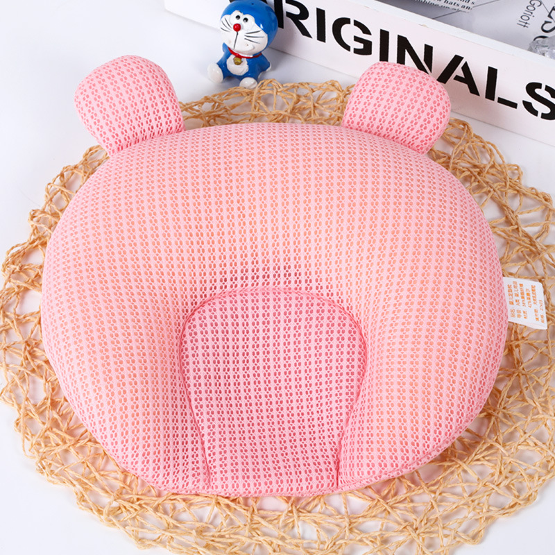 Baby Pillow Newborn 0-1 Years Old Baby Supplies Anti-Deviation Head Latex Baby Pillow Color Cotton Pillow Wholesale