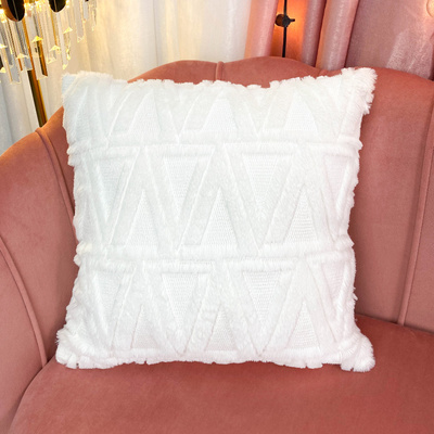 Nordic Cushion Ins Affordable Luxury Style Solid Color Removable and Washable Bed Plush Back Sofa Cushion Cover Nordic Cushion Ins Affordable Luxury Style Solid Color Removable and Washable Bed Plush Back Sofa Cushion Cover
