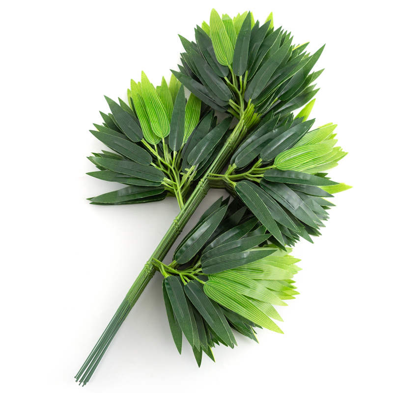 Artificial Bamboo Leaf Fake Leaves Bamboo Pole Indoor Artificial Tree Decorative Leaf Plastic Branches Shopping Mall Store Show Window Decoration