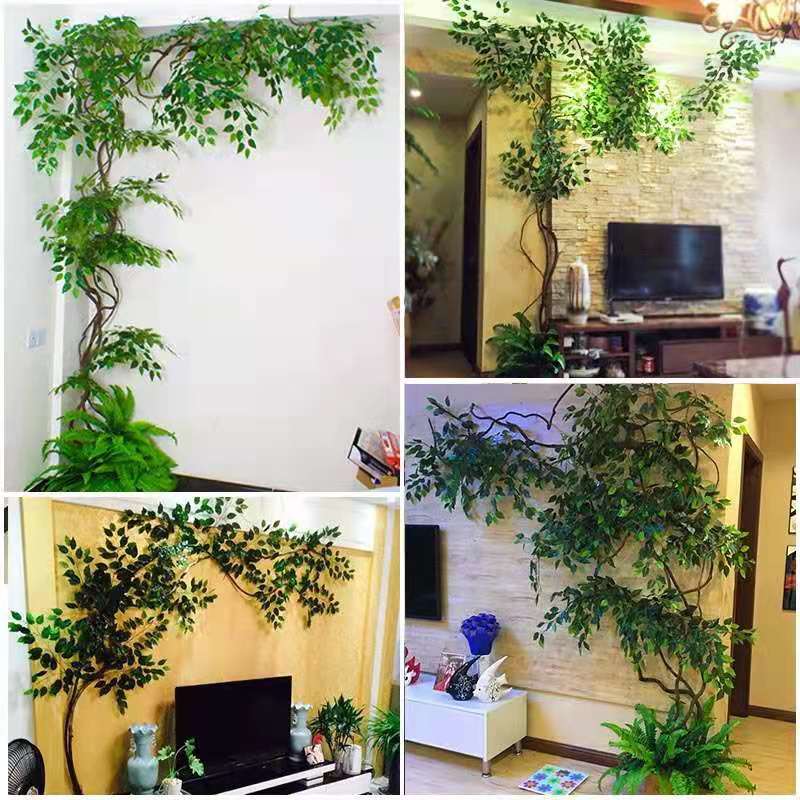 Imitate Leaves Birch Leaf Fake Tree Leaves Indoor Artificial Tree Decoration Plastic Branches Garden Landscape Green Leaf Decoration