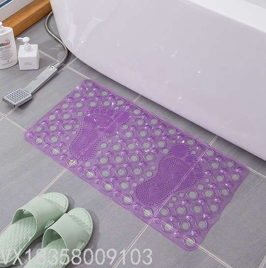 New Bathroom Non-Slip Mat Bathroom Bath Mat Shower Room Floor Mat Bathtub Mat Water Insulation Mat Rectangular round Hole Feet