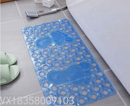 New Bathroom Non-Slip Mat Bathroom Bath Mat Shower Room Floor Mat Bathtub Mat Water Insulation Mat Rectangular round Hole Feet
