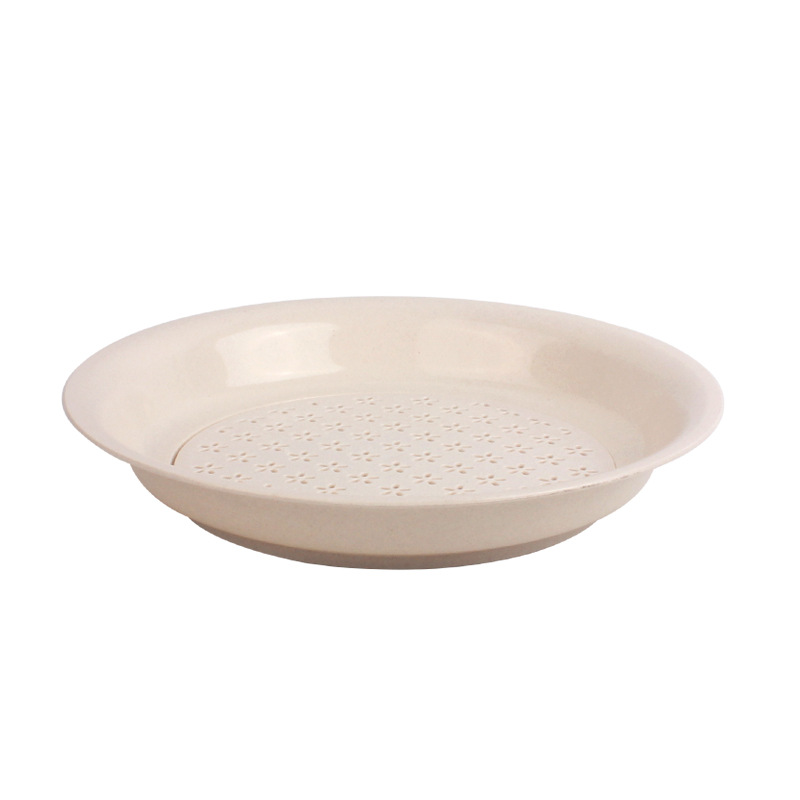 Double-Layer Dumpling Plate round Draining Tray European-Style Household Vegetable Plate Compartment Living Room Fruit Plate Double Grid Kung Fu Tea Tray