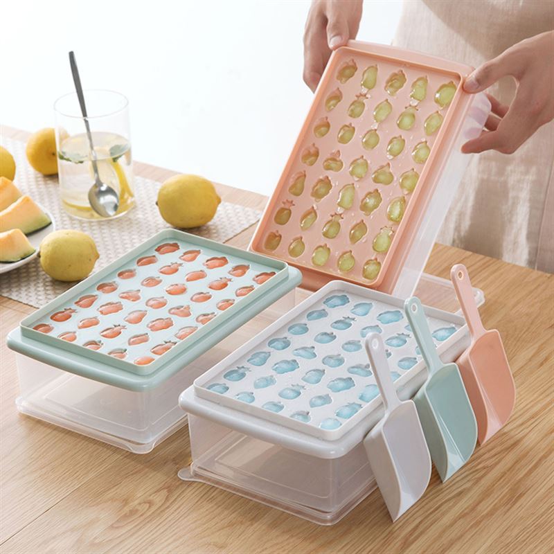 Manufacturers direct 33 grids with lid ice shelf with crisper ice shelf ice cube tray was creative ice box ice shovel wholesale