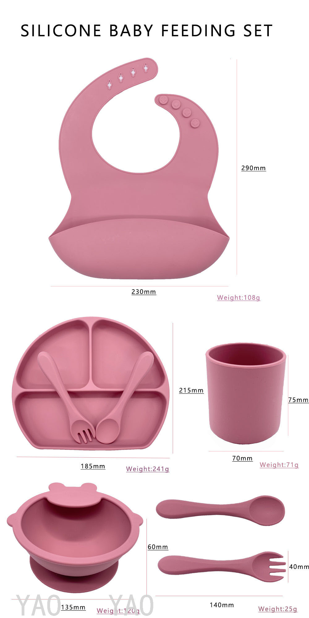 Babies' Tableware Set Silicone Children's Tray Bowl Spoon Bib Baby Eat Training Complementary Food Feeding Gift Babies' Tableware Set Silicone Children's Tray Bowl Spoon Bib Baby Eat Training Complementary Food Feeding Gift