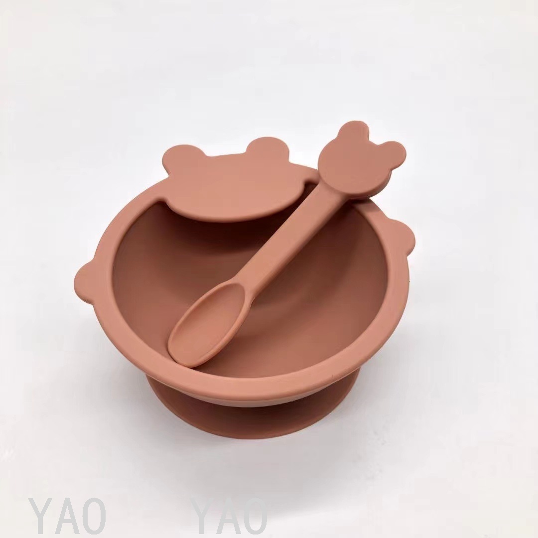 Babies' Tableware Set Silicone Children's Tray Bowl Spoon Bib Baby Eat Training Complementary Food Feeding Gift Babies' Tableware Set Silicone Children's Tray Bowl Spoon Bib Baby Eat Training Complementary Food Feeding Gift