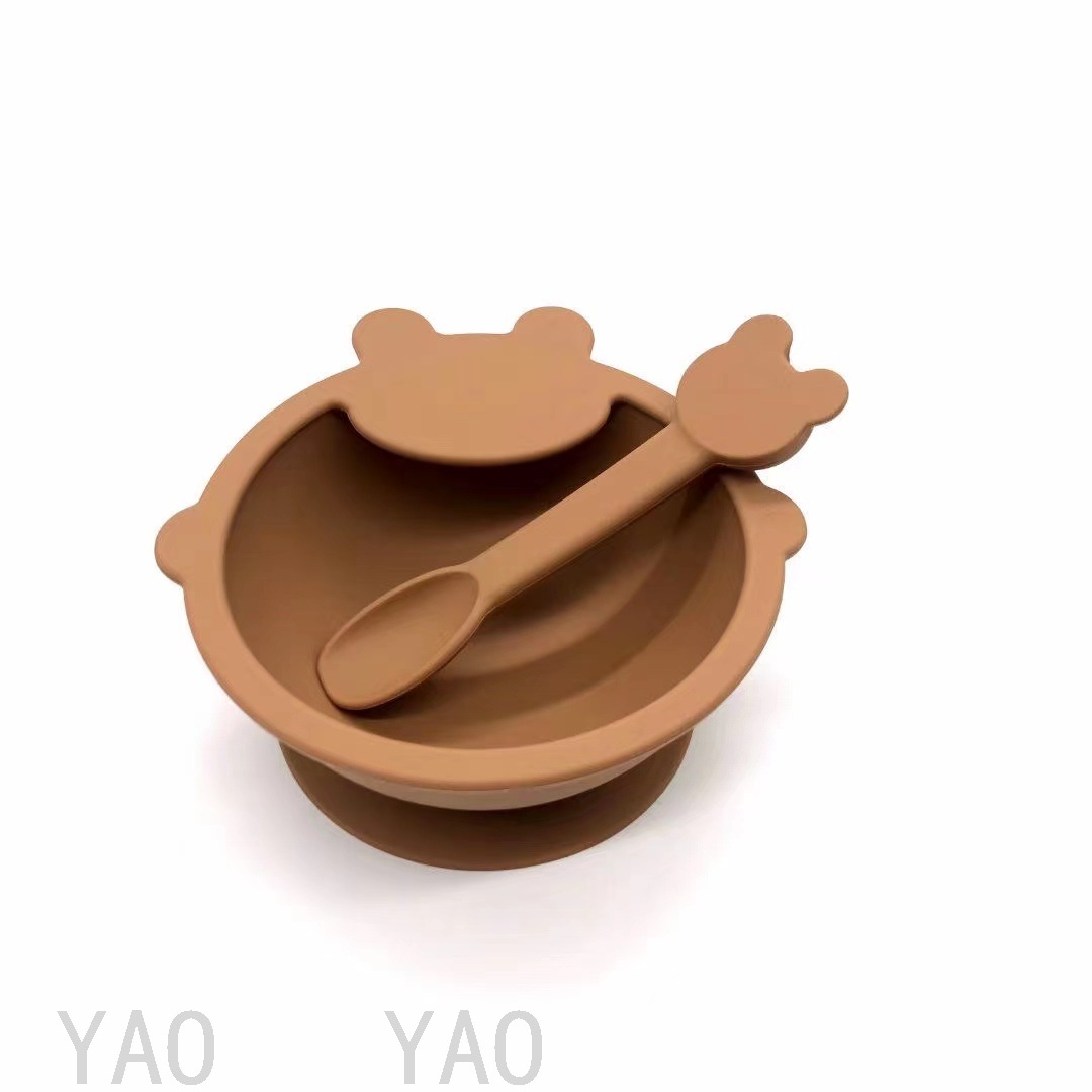 Babies' Tableware Set Silicone Children's Tray Bowl Spoon Bib Baby Eat Training Complementary Food Feeding Gift Babies' Tableware Set Silicone Children's Tray Bowl Spoon Bib Baby Eat Training Complementary Food Feeding Gift