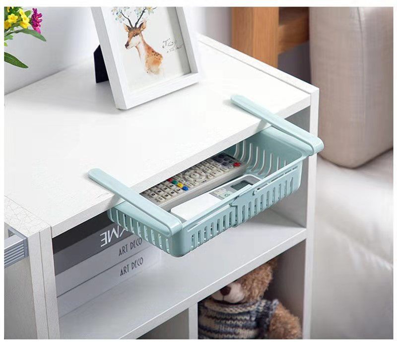 Douyin refrigerator free Retractable basket tray Blue Retractable Hanging basket Pul-out basket finishing frame layout Douyin refrigerator free Retractable basket tray Blue Retractable Hanging basket Pul-out basket finishing frame layout