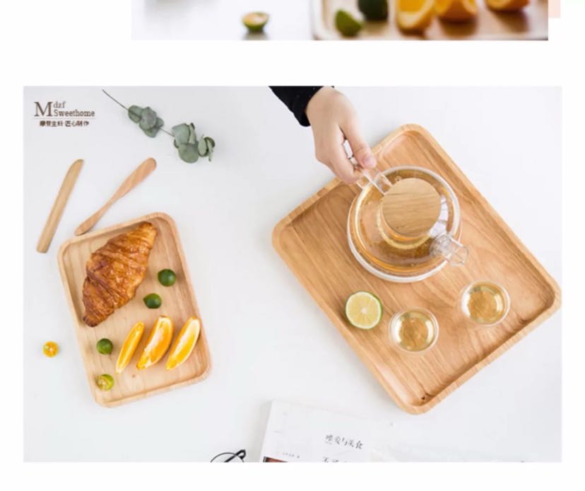 Japanese real wood series rubber wood tray kung fu tea set fruit tray Japanese real wood series rubber wood tray kung fu tea set fruit tray