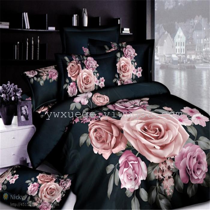 Cotton four set twill reactive printing 3D four sets of 100% cotton bedding set of four snow pigeon textile exports Cotton four set twill reactive printing 3D four sets of 100% cotton bedding set of four snow pigeon textile exports