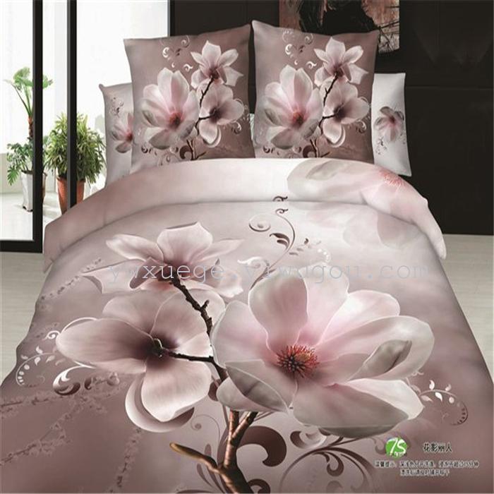 Cotton four set twill reactive printing 3D four sets of 100% cotton bedding set of four snow pigeon textile exports Cotton four set twill reactive printing 3D four sets of 100% cotton bedding set of four snow pigeon textile exports