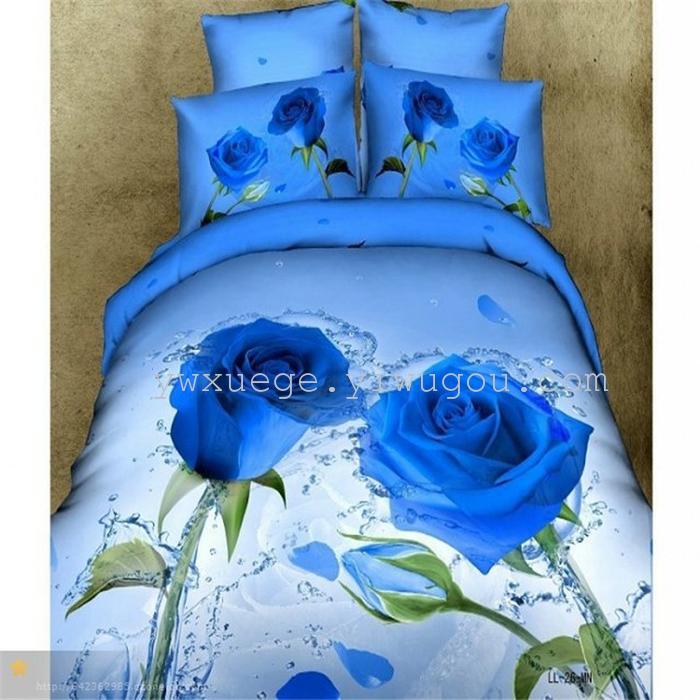 Cotton four set twill reactive printing 3D four sets of 100% cotton bedding set of four snow pigeon textile exports Cotton four set twill reactive printing 3D four sets of 100% cotton bedding set of four snow pigeon textile exports