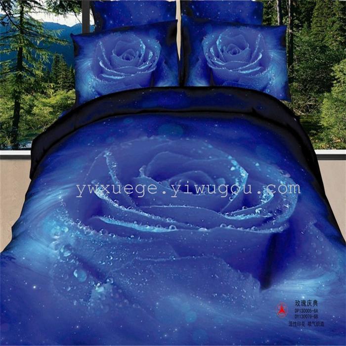Cotton four set twill reactive printing 3D four sets of 100% cotton bedding set of four snow pigeon textile exports Cotton four set twill reactive printing 3D four sets of 100% cotton bedding set of four snow pigeon textile exports