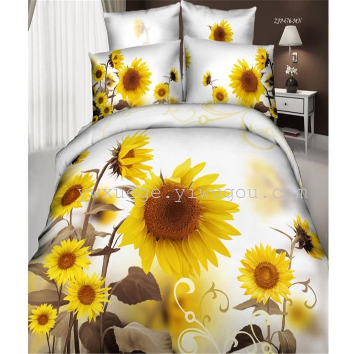 Cotton four set twill reactive printing 3D four sets of 100% cotton bedding set of four snow pigeon textile exports Cotton four set twill reactive printing 3D four sets of 100% cotton bedding set of four snow pigeon textile exports