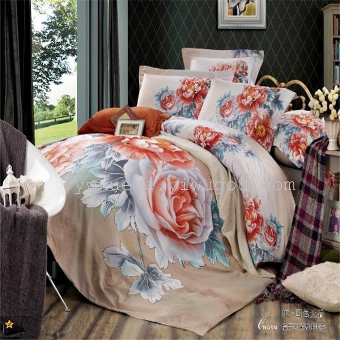 Cotton four set twill reactive printing 3D four sets of 100% cotton bedding set of four snow pigeon textile exports Cotton four set twill reactive printing 3D four sets of 100% cotton bedding set of four snow pigeon textile exports