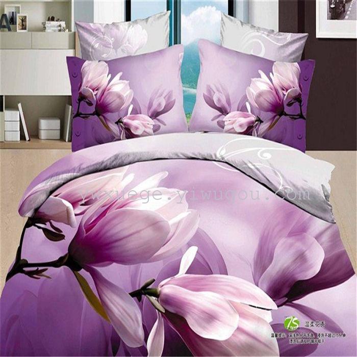 Cotton four set twill reactive printing 3D four sets of 100% cotton bedding set of four snow pigeon textile exports Cotton four set twill reactive printing 3D four sets of 100% cotton bedding set of four snow pigeon textile exports