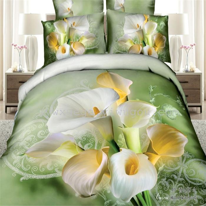 Cotton four set twill reactive printing 3D four sets of 100% cotton bedding set of four snow pigeon textile exports Cotton four set twill reactive printing 3D four sets of 100% cotton bedding set of four snow pigeon textile exports