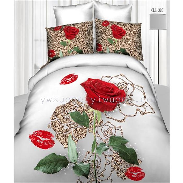 Cotton four set twill reactive printing 3D four sets of 100% cotton bedding set of four snow pigeon textile exports Cotton four set twill reactive printing 3D four sets of 100% cotton bedding set of four snow pigeon textile exports