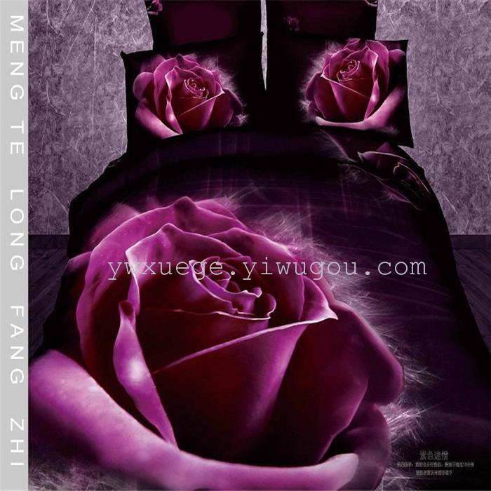 Cotton four set twill reactive printing 3D four sets of 100% cotton bedding set of four snow pigeon textile exports Cotton four set twill reactive printing 3D four sets of 100% cotton bedding set of four snow pigeon textile exports