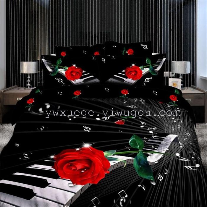 Cotton four set twill reactive printing 3D four sets of 100% cotton bedding set of four snow pigeon textile exports Cotton four set twill reactive printing 3D four sets of 100% cotton bedding set of four snow pigeon textile exports