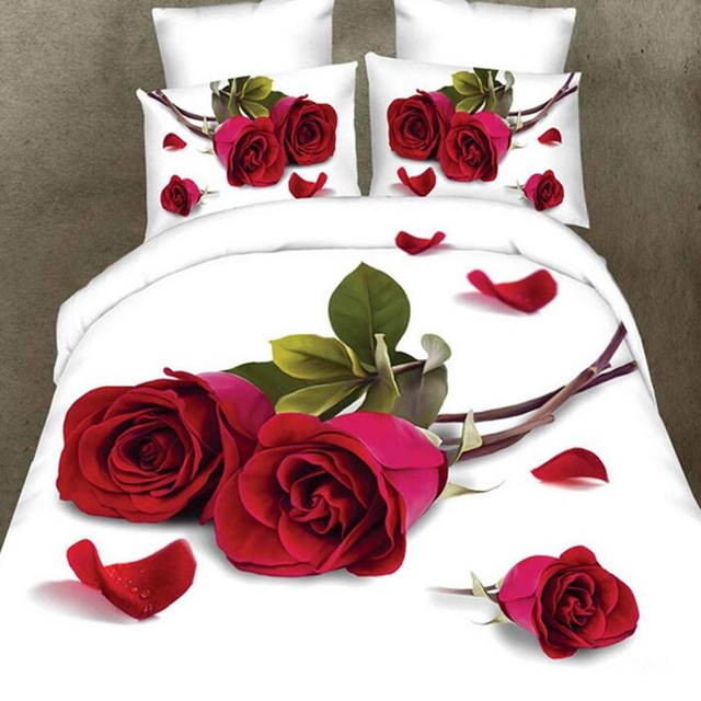 Cheap 3D Printing Duvet Cover Bed Sheet Pillowcases Home Bedding Set 4pcs Rose Plant Bear Queen for Adults SMN11 Cheap 3D Printing Duvet Cover Bed Sheet Pillowcases Home Bedding Set 4pcs Rose Plant Bear Queen for Adults SMN11