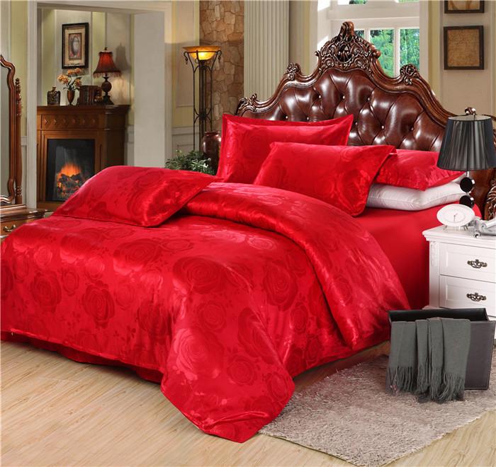 Snow Pigeon Tencel Lyocell 4PCS exclusive wedding satin Jacquard bedding set package Snow Pigeon Tencel Lyocell 4PCS exclusive wedding satin Jacquard bedding set package