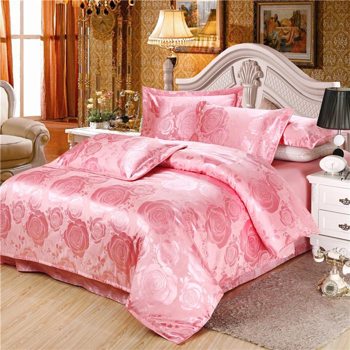 Snow Pigeon Tencel Lyocell 4PCS exclusive wedding satin Jacquard bedding set package Snow Pigeon Tencel Lyocell 4PCS exclusive wedding satin Jacquard bedding set package