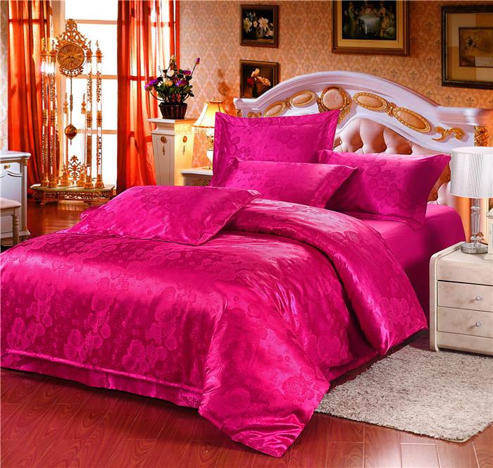 Snow Pigeon Tencel Lyocell 4PCS exclusive wedding satin Jacquard bedding set package Snow Pigeon Tencel Lyocell 4PCS exclusive wedding satin Jacquard bedding set package