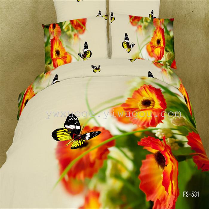 Snow Pigeon 4-pc 5D activity cotton stereoscopic 3 d version painting bedding set manufacturers selling Snow Pigeon 4-pc 5D activity cotton stereoscopic 3 d version painting bedding set manufacturers selling