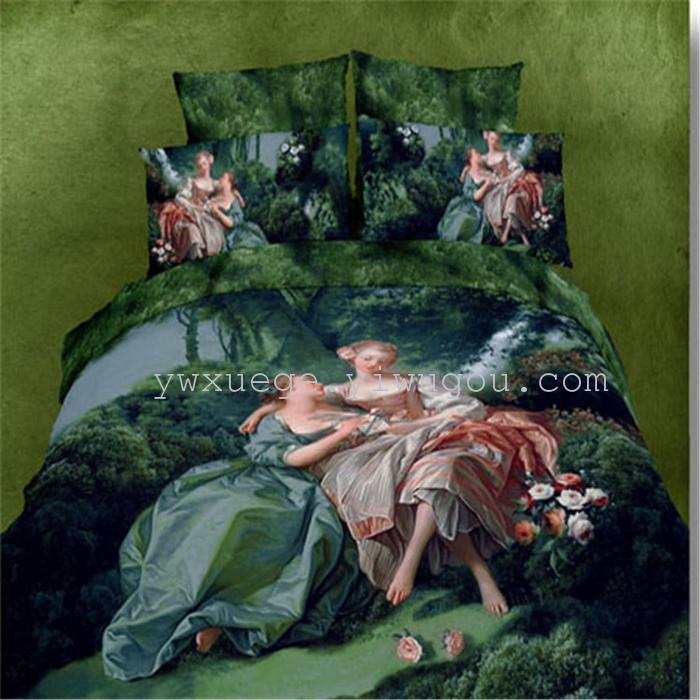 Snow Pigeon 4-pc 5D activity cotton stereoscopic 3 d version painting bedding set manufacturers selling Snow Pigeon 4-pc 5D activity cotton stereoscopic 3 d version painting bedding set manufacturers selling