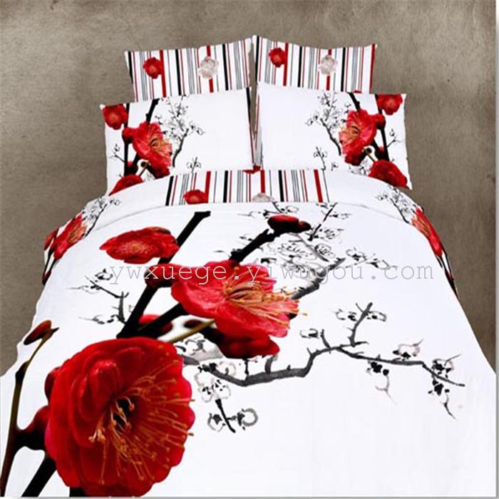 Snow Pigeon 4-pc 5D activity cotton stereoscopic 3 d version painting bedding set manufacturers selling Snow Pigeon 4-pc 5D activity cotton stereoscopic 3 d version painting bedding set manufacturers selling