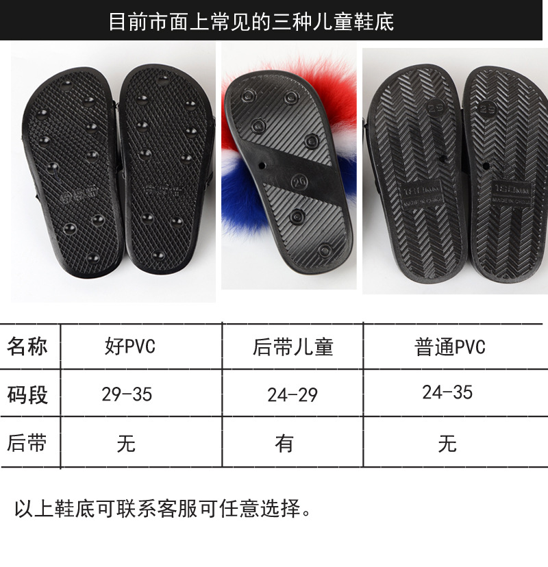 New Foreign Trade Fur Ball PVC Sandals Modern and TrendyWomen Wear Fox Raccoon Dog Fur Children Slipper CrossBorder New Foreign Trade Fur Ball PVC Sandals Modern and TrendyWomen Wear Fox Raccoon Dog Fur Children Slipper CrossBorder